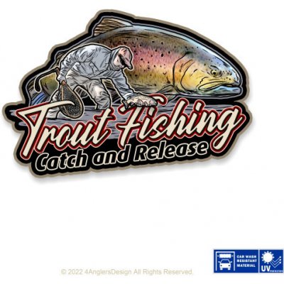 4anglersdesign Rybářská samolepka na auto Pstruh – Zboží Živě