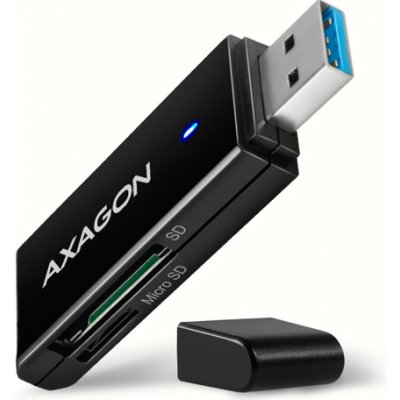 AXAGON CRE-S2N, USB-A 3.2 Gen 1 - SUPERSPEED čtečka karet, 2-slot & lun SD/microSD, podpora UHS-I CRE-S2N