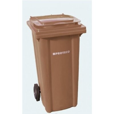 Meva popelnice s víkem, plastová, hnědá, 120 l MT0004-5 – Zboží Dáma