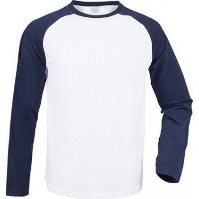 Pánské triko s dlouhým Baseball rukávem SF Men bílá modrá oxfordská SFM271