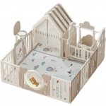 EMP Dětská ohrádka plastová s houpačkou s basketbalovým košem a domečkem 150 x 180 cm béžová – Zboží Mobilmania