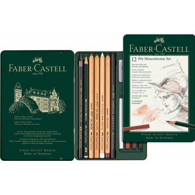 Faber-Castell 112975 Pitt Monochrome sada uměleckých výtvarných potřeb 12 ks – Hledejceny.cz