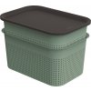Úložný box Rotho Brisen Set box s víkem 2x 4,5l zelená