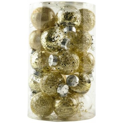 DECOLED Vánoční ozdoby koule plastové zlaté průměr 6 cm 25 ks – Zboží Dáma