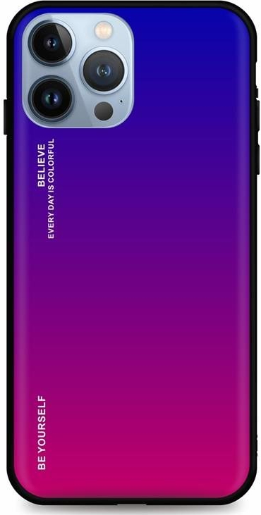Pouzdro TopQ LUXURY iPhone 13 Pro Max pevný duhový fialový