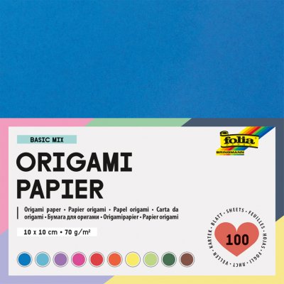 Folia Bringmann Origami papír mix 10 barev 100 listů 10x10 cm – Zboží Dáma