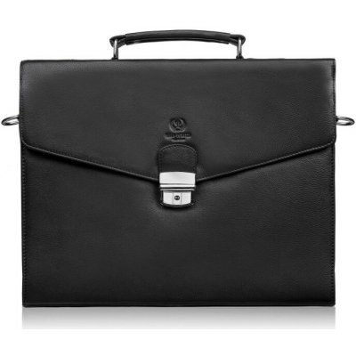 Paolo Peruzzi Pánská aktovka z pravé kůže s klíčem Peruzzi černá – Zboží Mobilmania