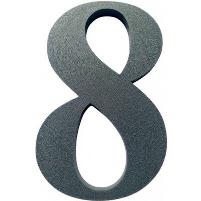 Domovní číslo popisné 8 na zateplenou fasádu barva antracit, výška 170 mm – Sleviste.cz