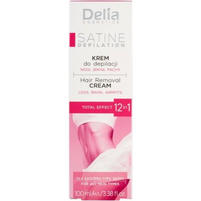Delia Cosmetics Satine Depilation 12in1 Total Effect depilační krém pro všechny typy pokožky 100 ml – Zboží Dáma
