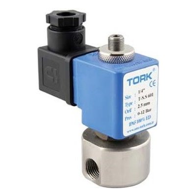 TORK S6075 třícestný, DN 8, 230 VAC Elektromagnetický solenoidový ventil