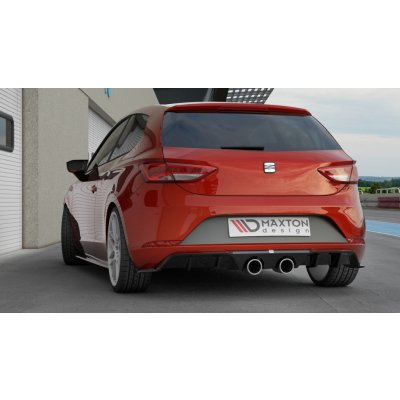 Maxton Design vložka zadního nárazníku ver.2 pro Seat Leon Cupra Mk3 Facelift, černý lesklý plast ABS, Hatchback