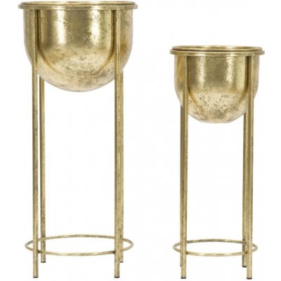 Mauro Ferretti Set 2 ks stojanů na květináče Gari 27 x 62 21,5 x 52 cm zlatý – Zboží Dáma