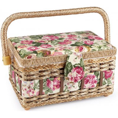 Kazeta / košík na šití čalouněný Varianta: 13 multikolor květy, Balení: 1 ks – Zboží Dáma
