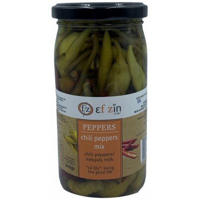 EfZin Nakládaný mix zelených a červených chilli papriček 370 g – Zboží Dáma