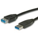 Roline 11.02.8978 Kabel USB 3.0 A-A 1,8m A(M)- A(F) prodlužovací, černý