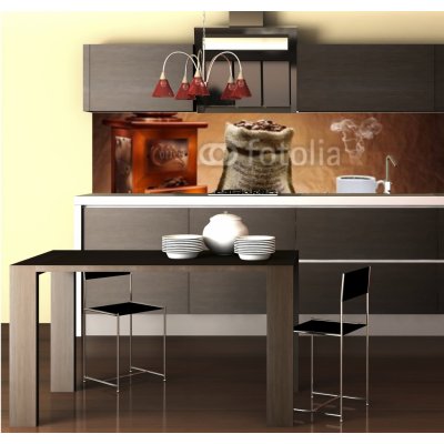 WEBLUX Fototapeta do kuchyně fólie coffee accessories on mat - 31588388 kávové doplky na mat rozměry 260 x 60 cm