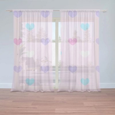 Záclony Srdce vedle srdce: 2 ks - 150x250 cm - Sablio – Hledejceny.cz
