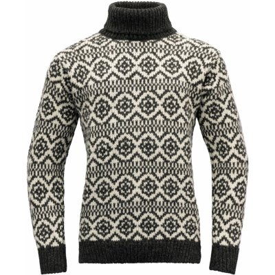 Devold Hoddevik Wool High Neck unisex svetr anthracite/offwhite – Hledejceny.cz
