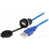 usb kabel Encitech 1310-1002-03 USB 2.0, with cap, USB A socket, USB A plug, 1.5m