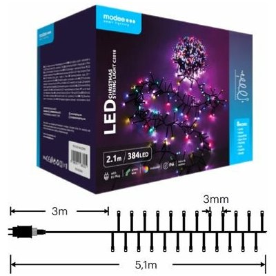 Modee ML-C2018 384LED 2,1m vánoční řetěz , barevná 8 programů IP44 352728,00 – Hledejceny.cz