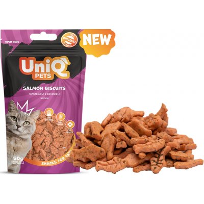 UNIQ PETS Salmon Biscuits křupavé sušenky pro kočky s lososem 50 g – Zboží Mobilmania