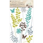 Anděl Přerov Samolepky na zeď barevné kapradiny s glitry 50 x 32 cm – Zboží Dáma