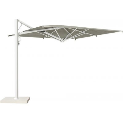 Scolaro Boční slunečník Astro Starwhite, čtvercový 350x350 cm, rám lakovaný hliník Starwhite, potah akryl 350 g/m2, Natural – Hledejceny.cz