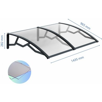 ARTPLAST Vchodová stříška 100x145cm čirá – Zboží Mobilmania