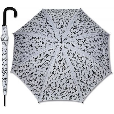 Deštník s houslovými klíči holový bílý