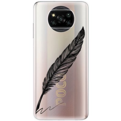 Pouzdro iSaprio - Writing By Feather Xiaomi Poco X3 Pro / X3 NFC černé – Zbozi.Blesk.cz