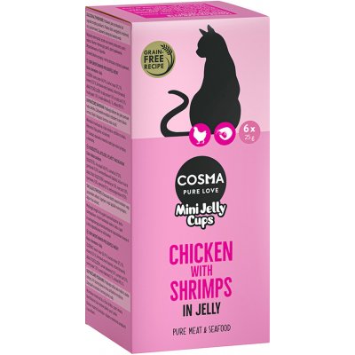 Cosma Mini Jelly Cups kuřecí/krevety 6 x 25 g – Hledejceny.cz