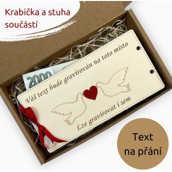 PanDatel Svatební dar - peníze - HRDLIČKY - Váš text