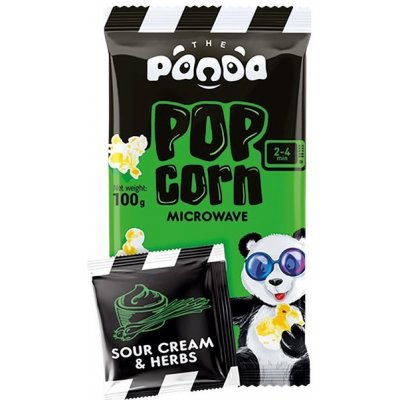 Panda Popcorn s příchutí zakysané smetany a bylinek 100 g – Zboží Dáma
