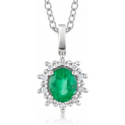 Sofia zlatý přívěsek se smaragdem a diamanty H/I PAK12157W