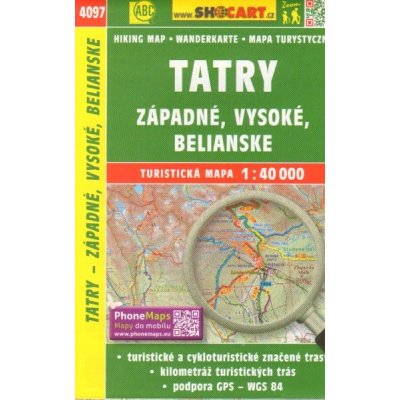 Turistická mapa Slovensko 473 Tatry západné Vysoké Belianské 1:40 000 – Zboží Mobilmania