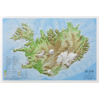 L.A.C. Island - plastická mapa 66 x 46 cm Varianta: bez rámu, Provedení: plastická mapa