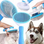 Camerazar Samočisticí obdélníkový kartáč na srst pro kočky a psy s protiskluzovou gumovou rukojetí 10 cm x 18 cm – Zboží Mobilmania