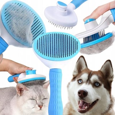 Camerazar Samočisticí obdélníkový kartáč na srst pro kočky a psy s protiskluzovou gumovou rukojetí 10 cm x 18 cm – Zboží Mobilmania