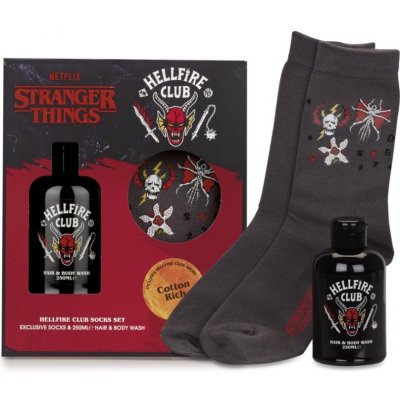 Corsair Stranger Things Hellfire Club sprchový gel a šampon 2 v 1 250 ml + Hellfire Club ponožky – Zboží Mobilmania