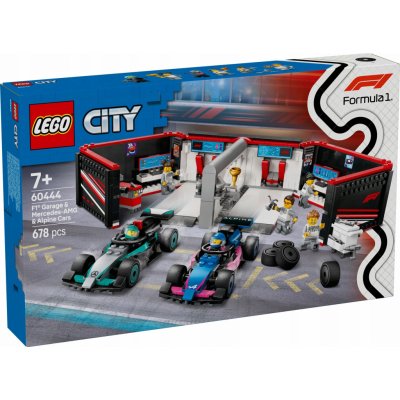 LEGO® City 60444 Garáž F1 a vozy Mercedes-AMG a Alpine – Zboží Živě