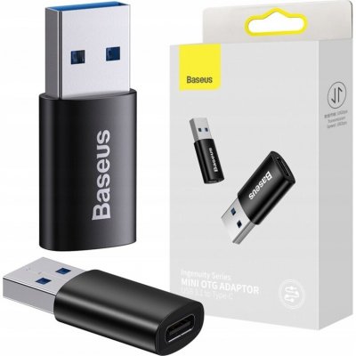 Baseus ZJJQ000001 Ingenuity Mini OTG Adaptér z USB-A na USB-C Black 6932172605643 – Zboží Živě