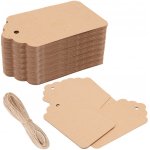 Visačky na dárky 150 ks, 7 × 4 cm, přírodní jutový provázek – Sleviste.cz