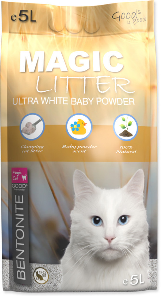 Magic Cat Magic Litter Bentonite Ultra White Baby Powder 5 l
