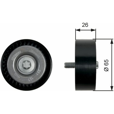 Vratná/vodicí kladka, klínový žebrový řemen GATES T36437 – Zboží Mobilmania