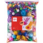 Pompony třpytivé kuličky mix barev a velikostí JUMBO SET 400ks – Hledejceny.cz