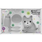 Melii Dětská silikonová jídelní sada Buldoček 5 ks – Zboží Dáma