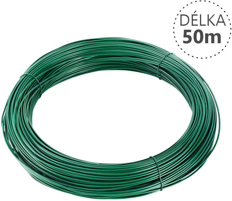 Vázací drát Zn+PVC 1,4/1,8mm, zelený, 50m
