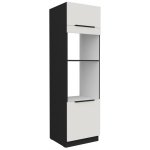 Stolarz-Lempert Kuchyňská skříňka Aria WH-BL - 60 DPM-210 2F sloupek se zabudovanou troubou a mikrovlnkou, dvířka – Zboží Dáma