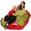 Sedací vak a pytel BeanBag 189x140 duo scarlet rose green frog