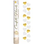 Godan Konfety vystřelovací Srdíčka bílá a zlatá 40 cm – Hledejceny.cz